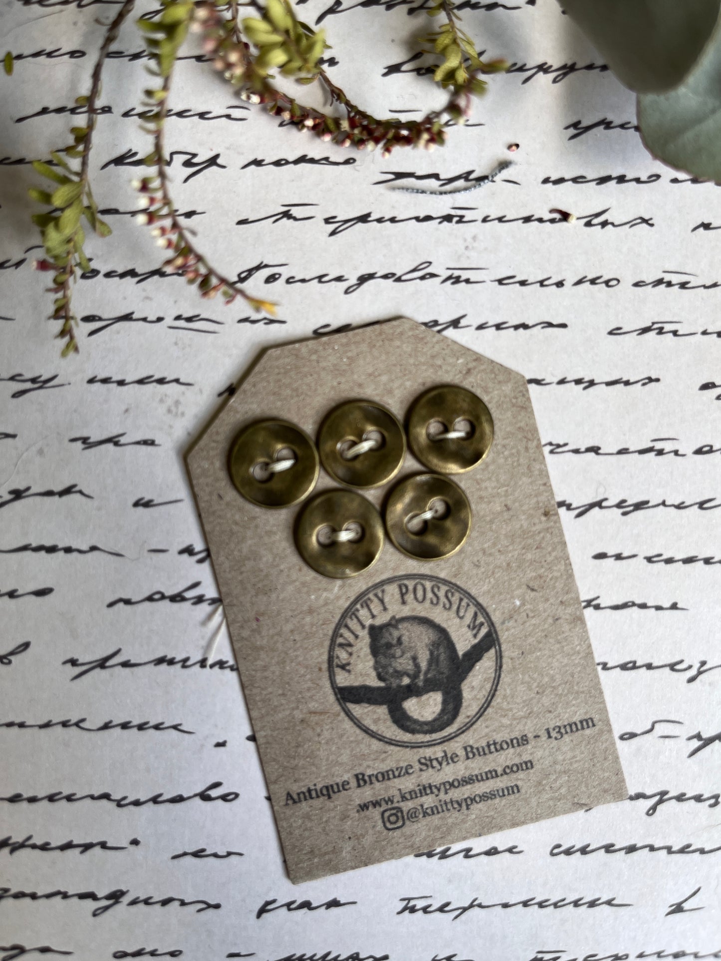 Button Set -13mm Antique Bronze